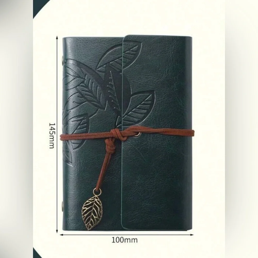 NEW Embossed Leaf Leather Journals Red, Teal, Blue, and Green Available
